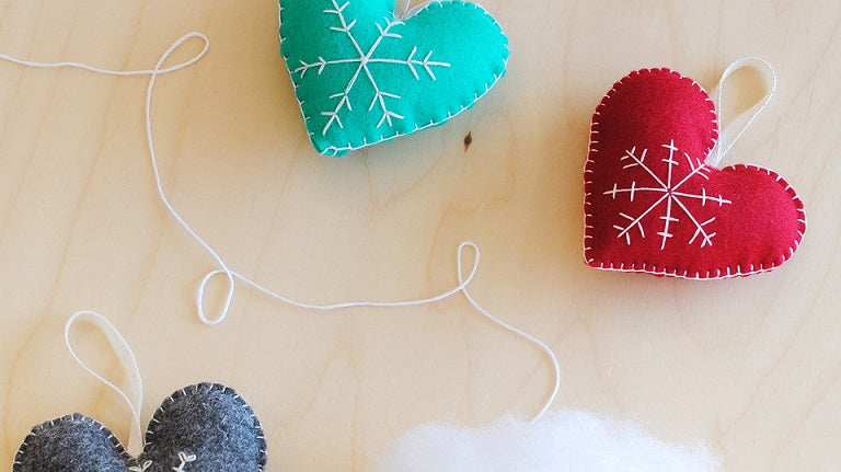Embroidered Felt Heart Ornament Class