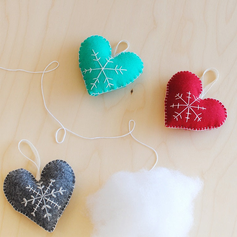 Embroidered Felt Heart Ornament Class