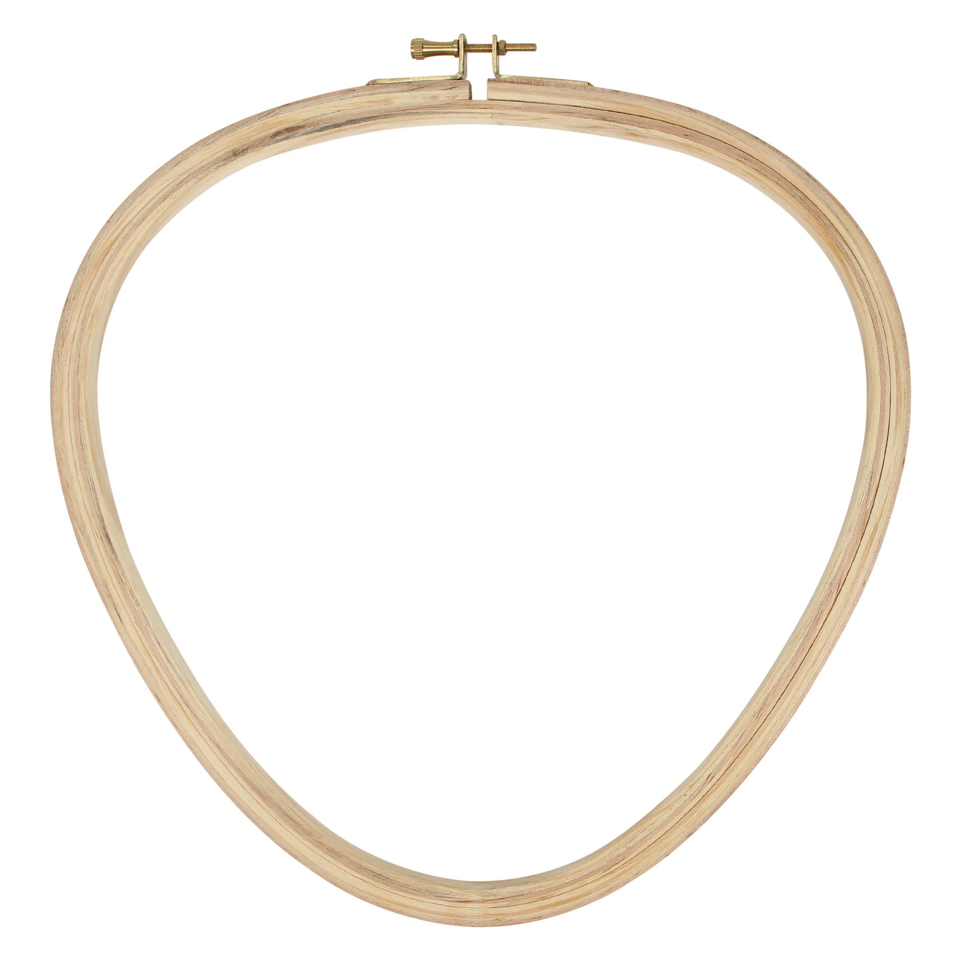 Rounded corner wooden triangular embroidery hoop.