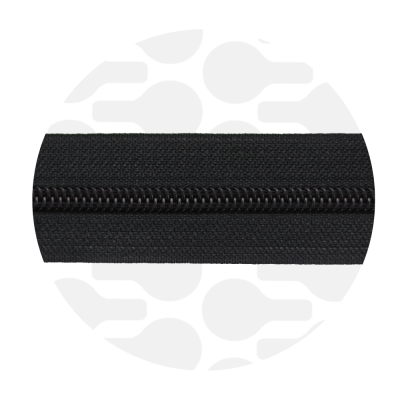 #5 Zipper Tape Precut in 1m Length Matte Black Coil