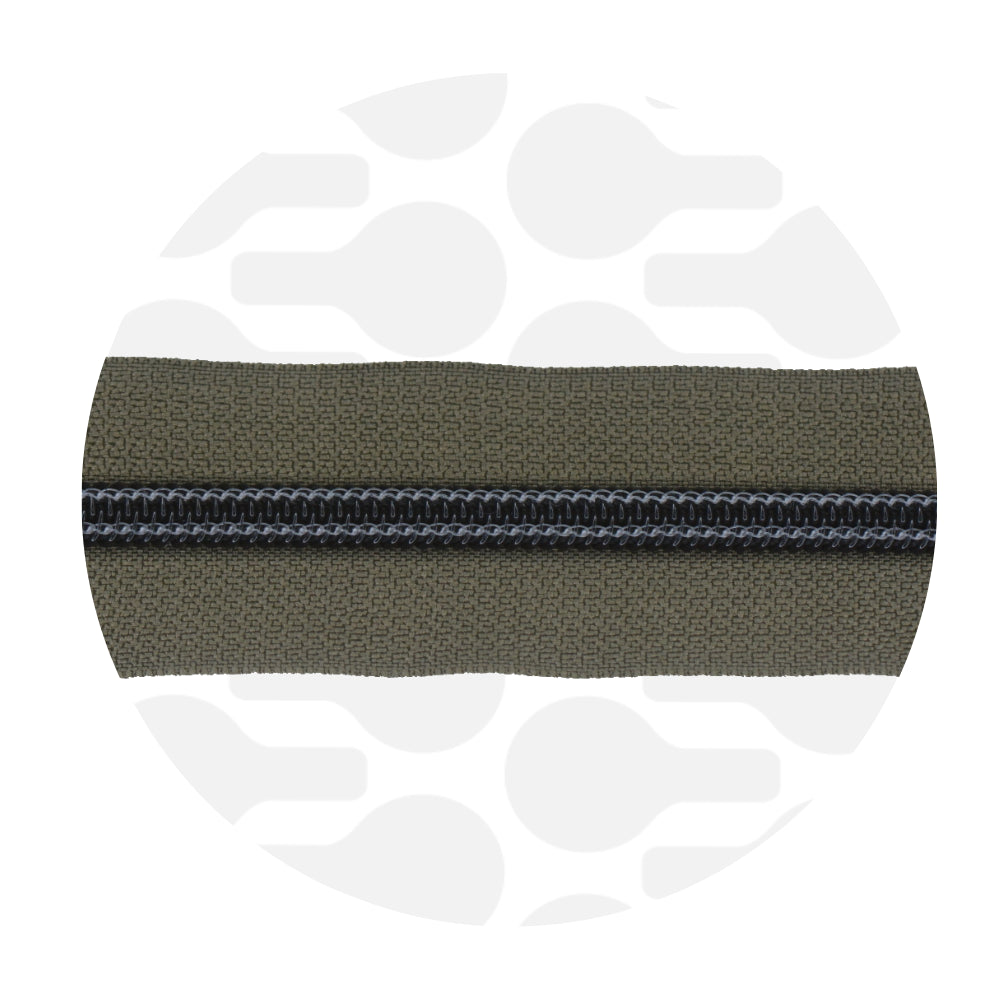 #5 Zipper Tape Precut in 1m Length Matte Black Coil