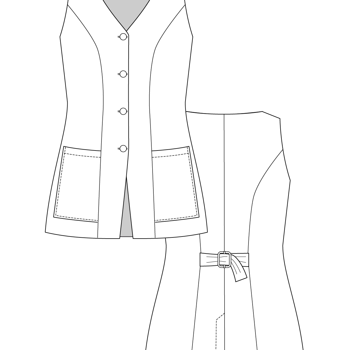 ASTERI button down dress & vest