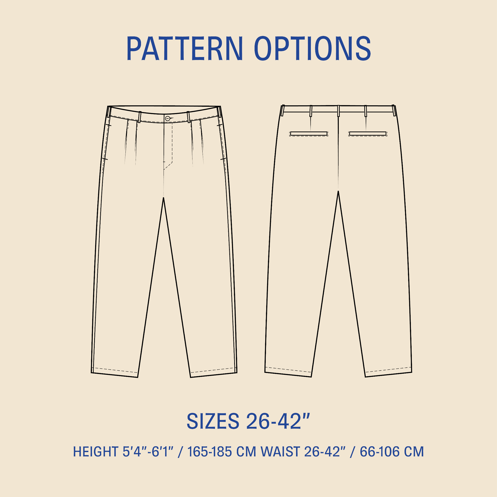 Men's Pleated pants sewing pattern Wardrobe By Me