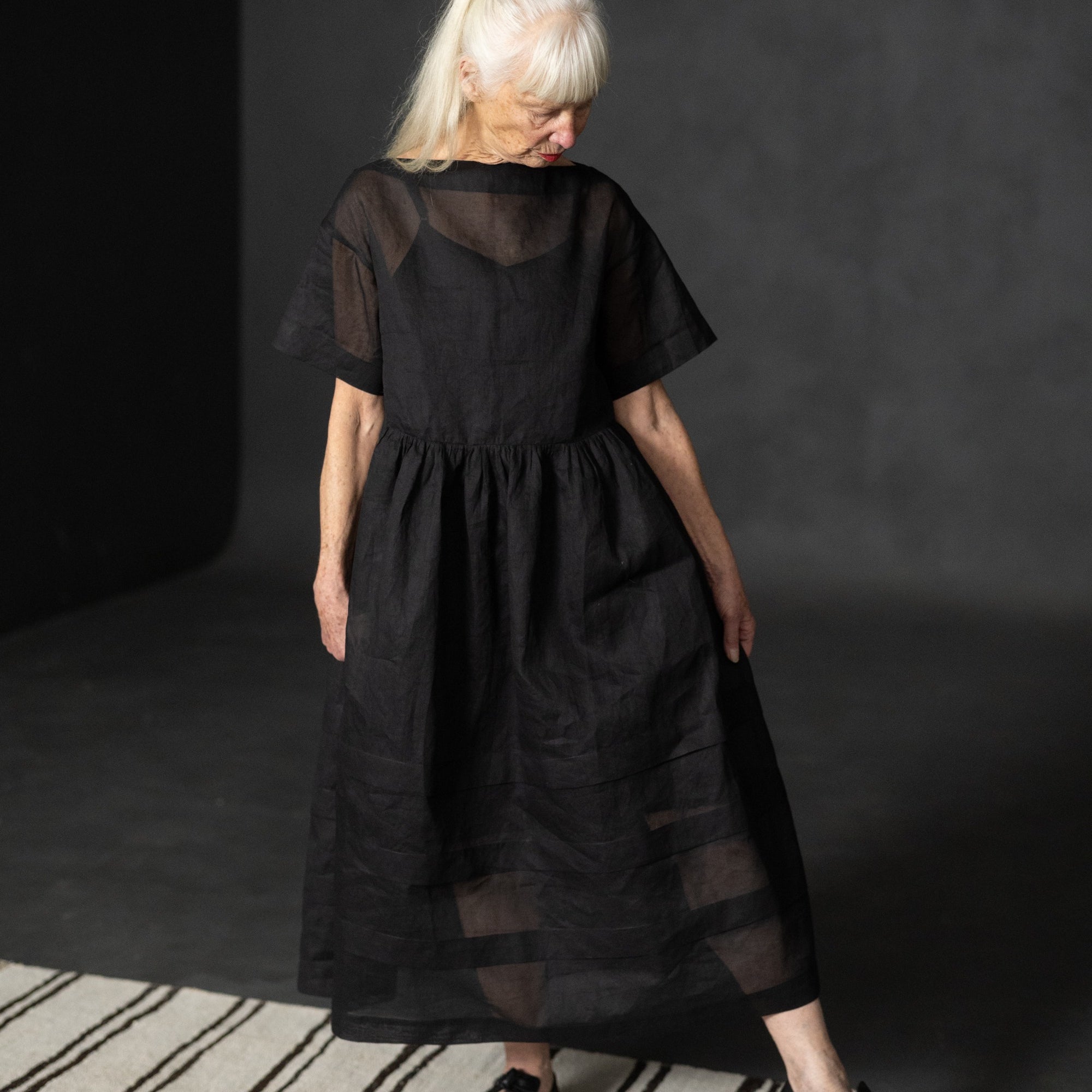 FACTORY HACK Boat Neck & Gathered Skirt *addition