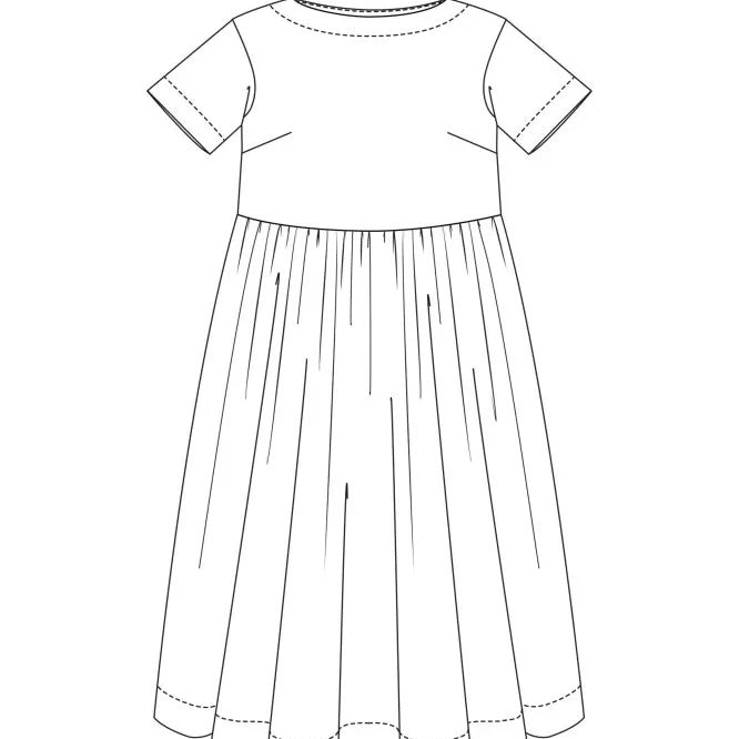 FACTORY HACK Boat Neck & Gathered Skirt *addition