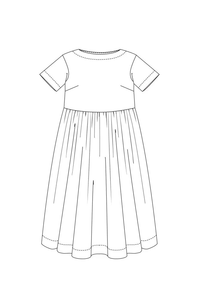 FACTORY HACK Boat Neck & Gathered Skirt *addition