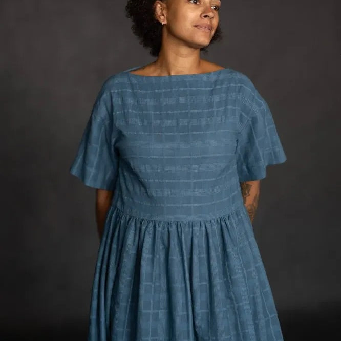 FACTORY HACK Boat Neck & Gathered Skirt *addition