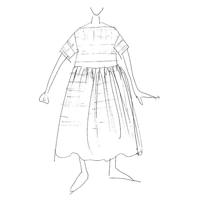 FACTORY HACK Boat Neck & Gathered Skirt *addition