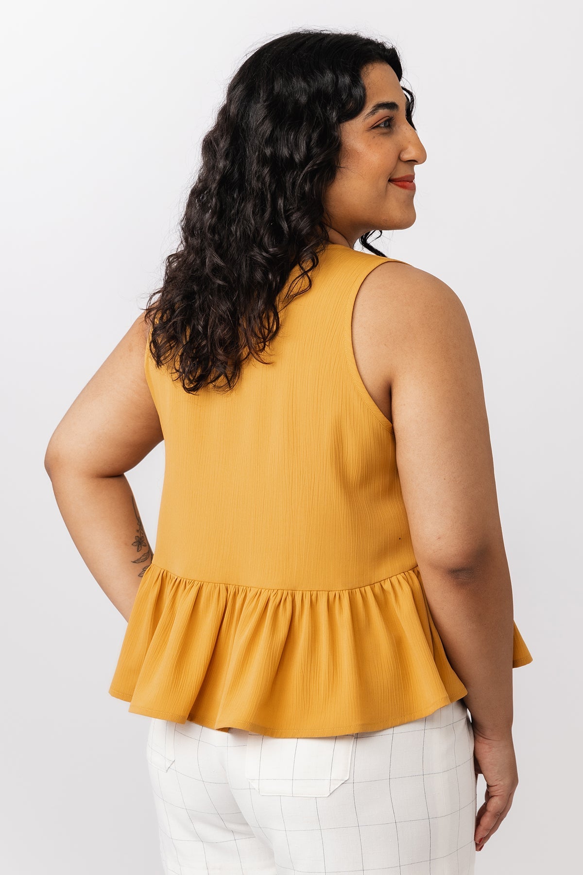 Top with a piping finish sewing pattern