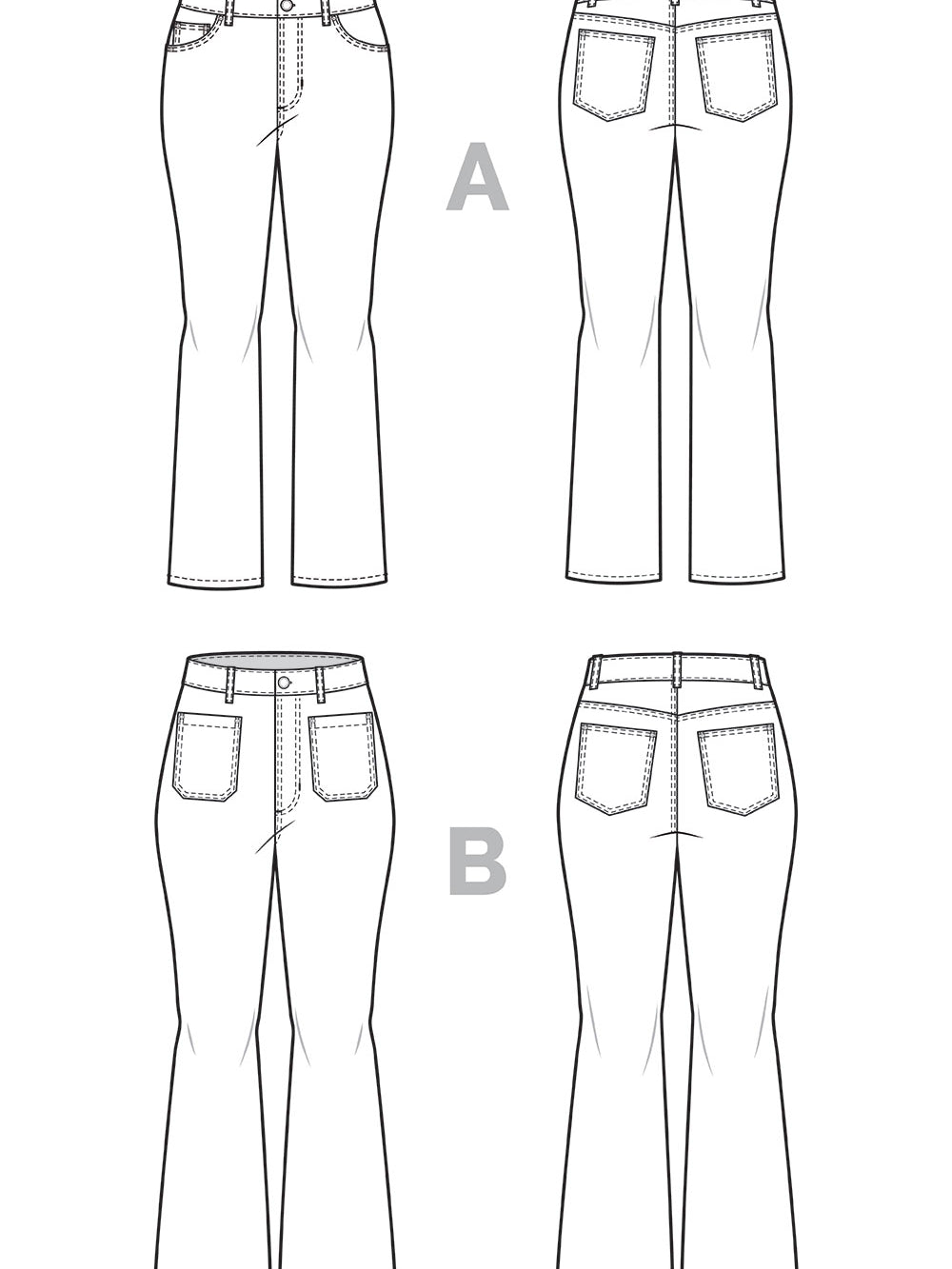 Jude Flare Jeans Pattern