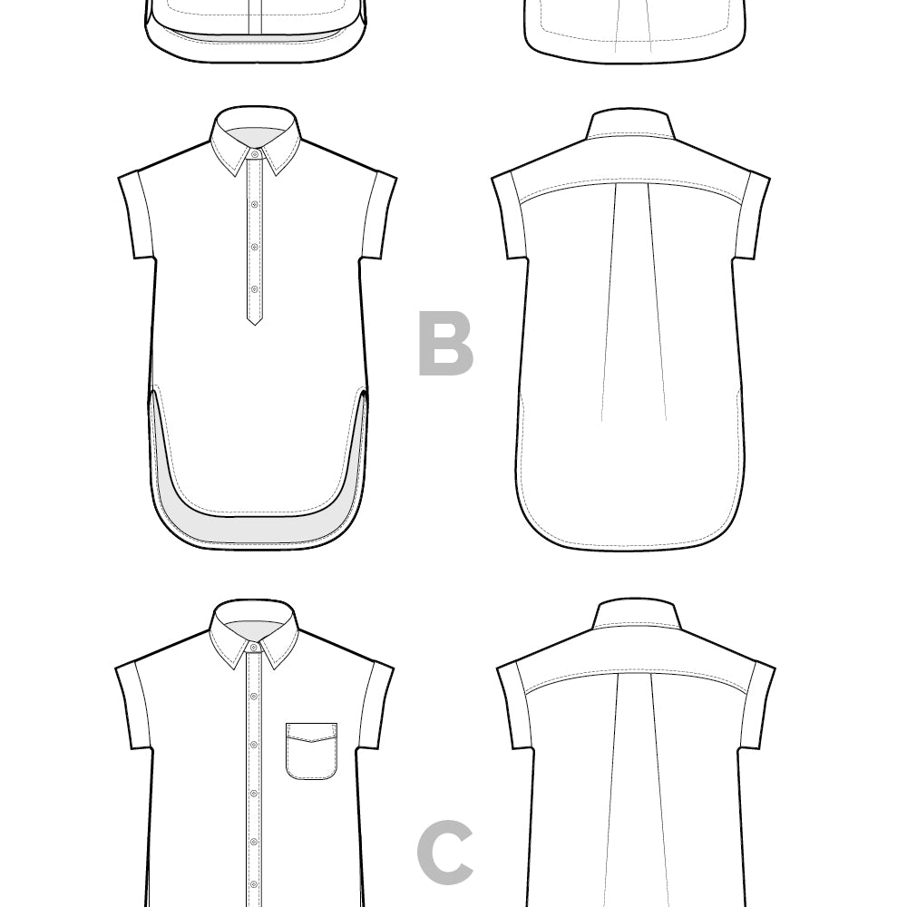 Kalle Shirt + Shirtdress Pattern