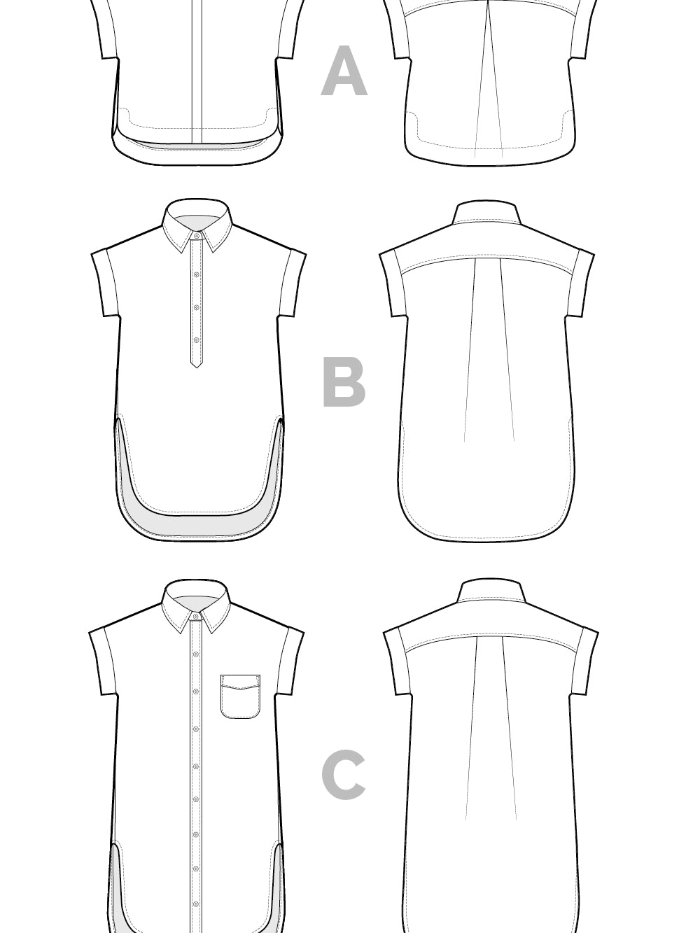 Kalle Shirt + Shirtdress Pattern