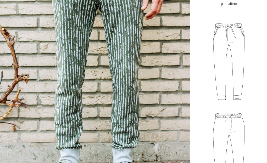Pdf sewing pattern Lakeside knit joggers for men by Sinclair Patterns