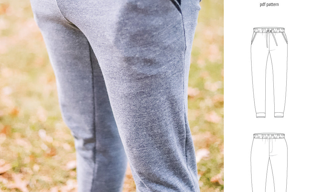 Pdf sewing pattern Lakeside knit joggers for men by Sinclair Patterns