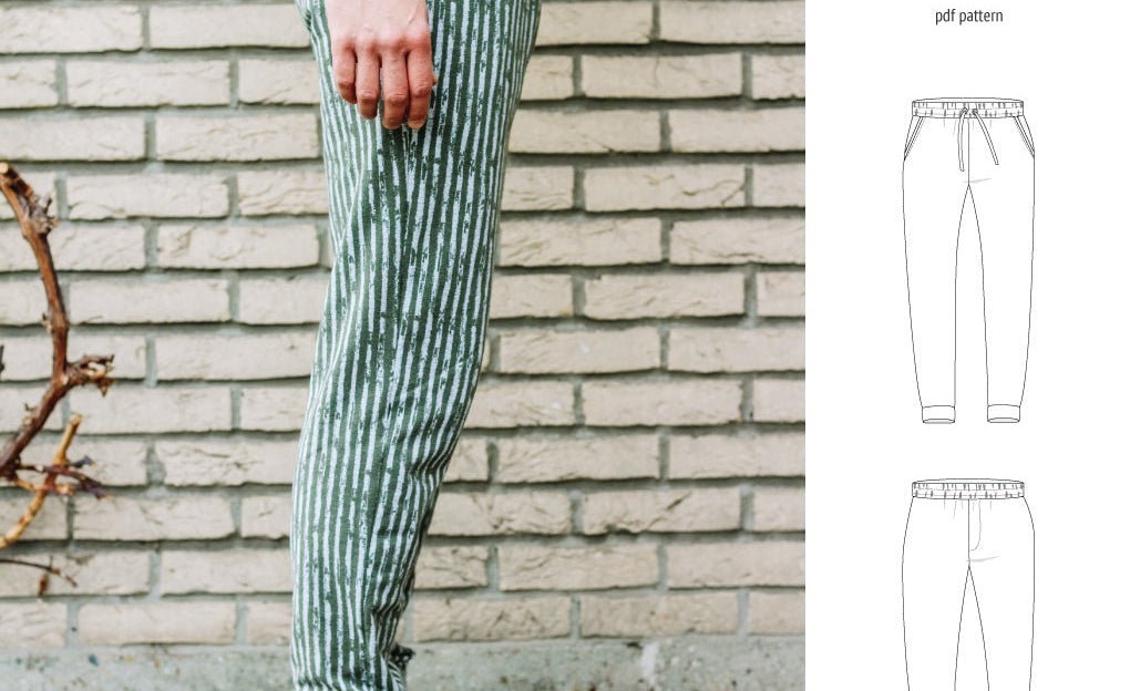 Pdf sewing pattern Lakeside knit joggers for men by Sinclair Patterns