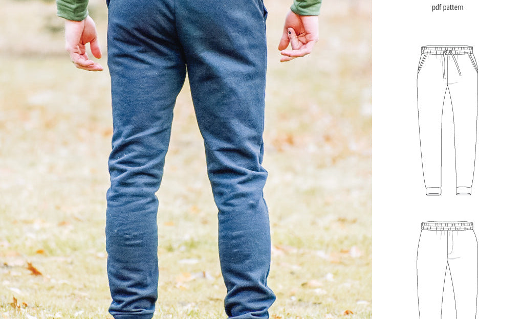 Pdf sewing pattern Lakeside knit joggers for men by Sinclair Patterns