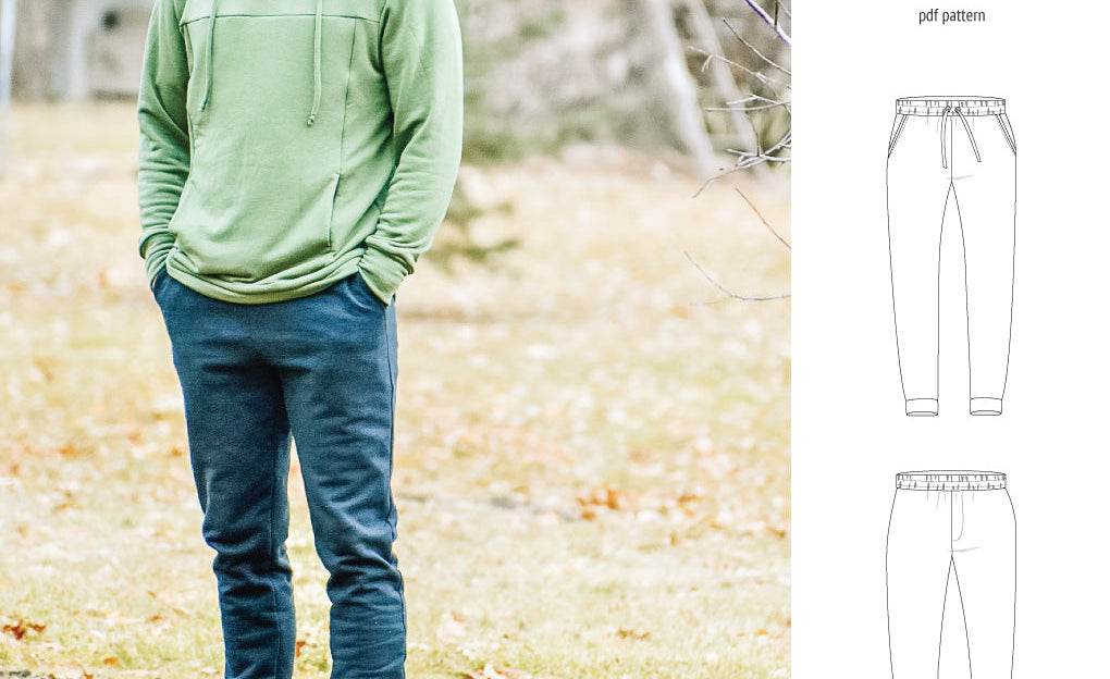 Pdf sewing pattern Lakeside knit joggers for men by Sinclair Patterns