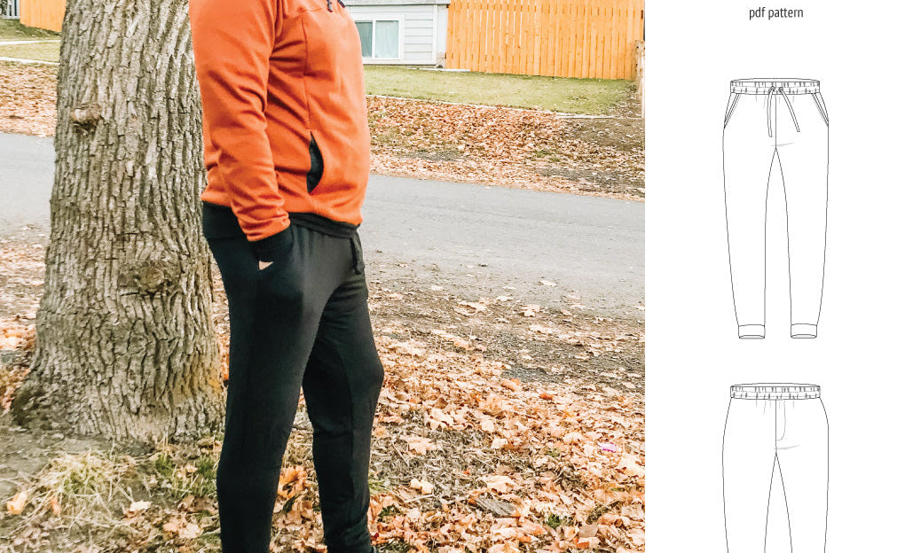 Pdf sewing pattern Lakeside knit joggers for men by Sinclair Patterns