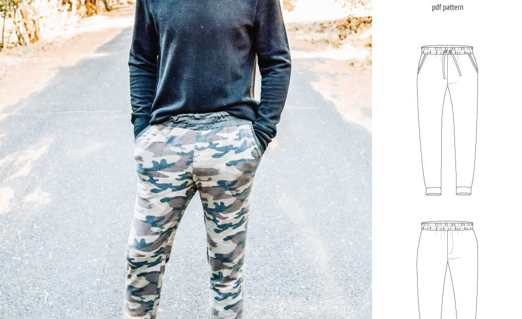 Pdf sewing pattern Lakeside knit joggers for men by Sinclair Patterns