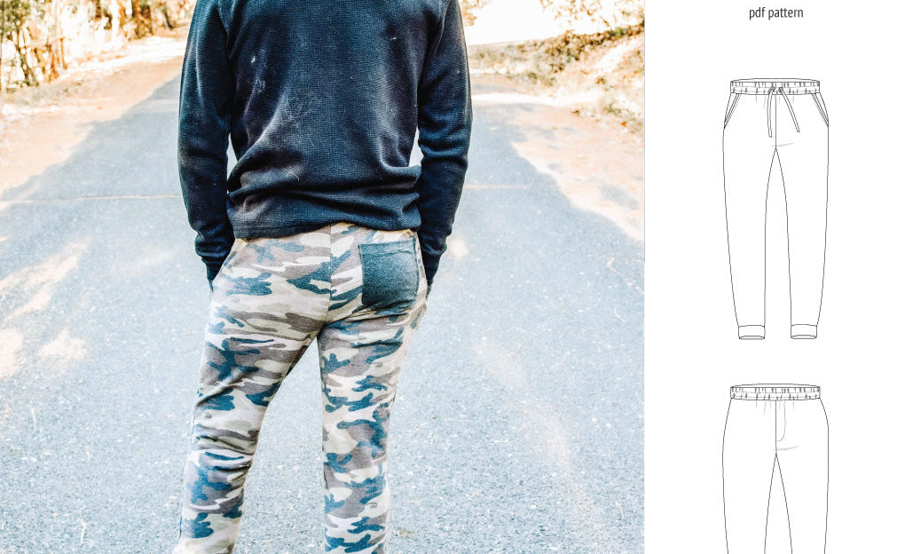 Pdf sewing pattern Lakeside knit joggers for men by Sinclair Patterns