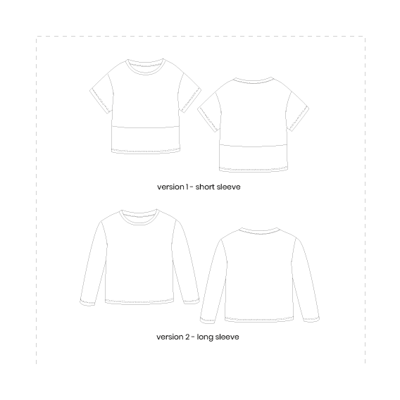 Baby Mix and Match Lux T-shirt PDF Sewing Pattern 0-24 months