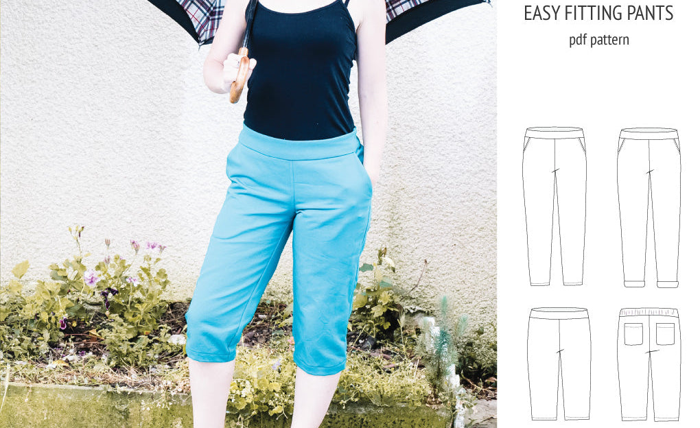 Poppy easy fitting pants for woven fabrics (PDF)
