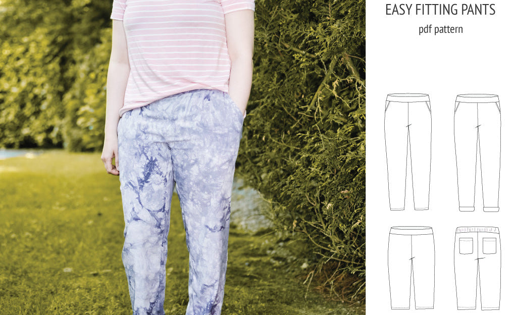 Poppy easy fitting pants for woven fabrics (PDF)