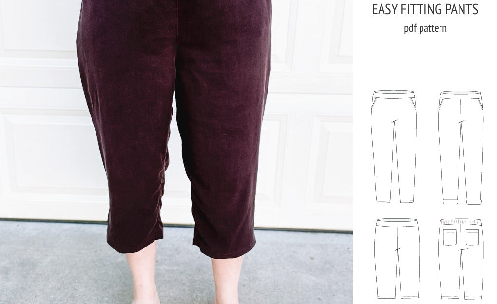 Poppy easy fitting pants for woven fabrics (PDF)