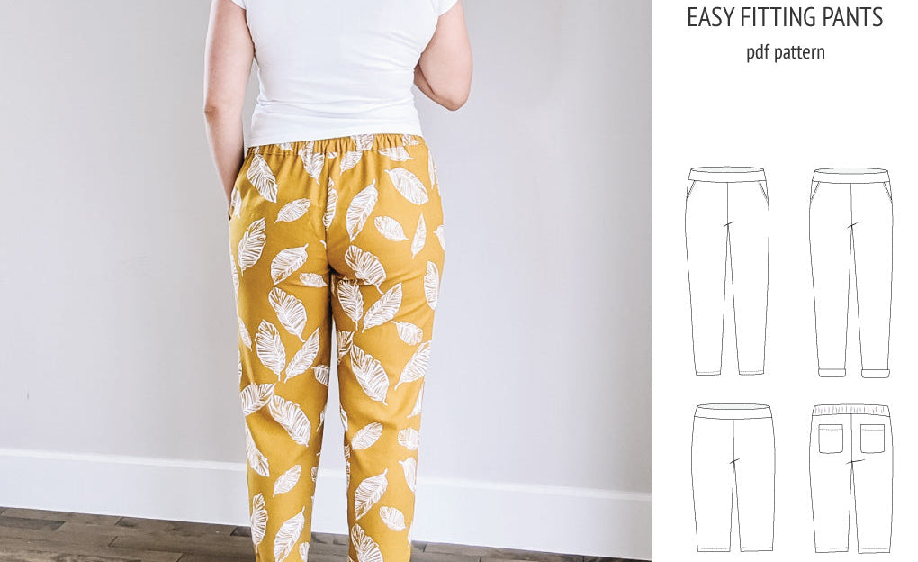Poppy easy fitting pants for woven fabrics (PDF)
