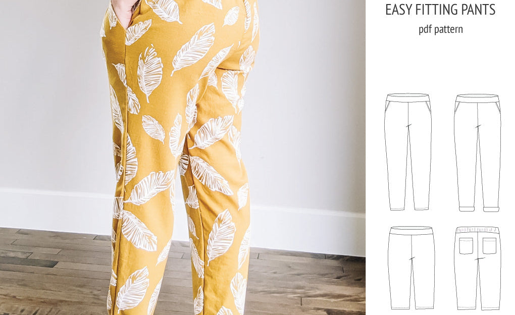 Poppy easy fitting pants for woven fabrics (PDF)