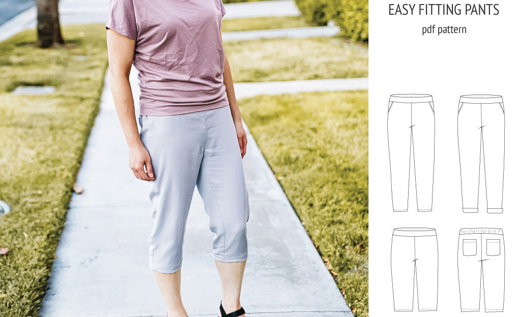 Poppy easy fitting pants for woven fabrics (PDF)