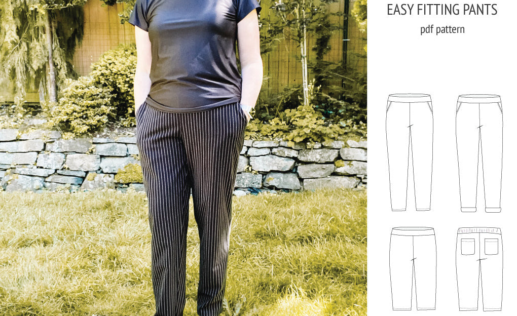 Poppy easy fitting pants for woven fabrics (PDF)
