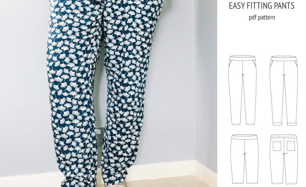 Poppy easy fitting pants for woven fabrics (PDF)