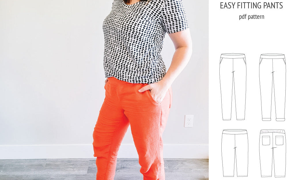 Poppy easy fitting pants for woven fabrics (PDF)