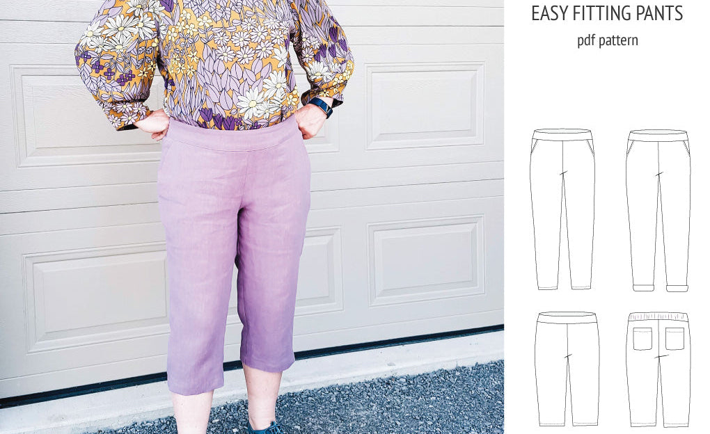 Poppy easy fitting pants for woven fabrics (PDF)