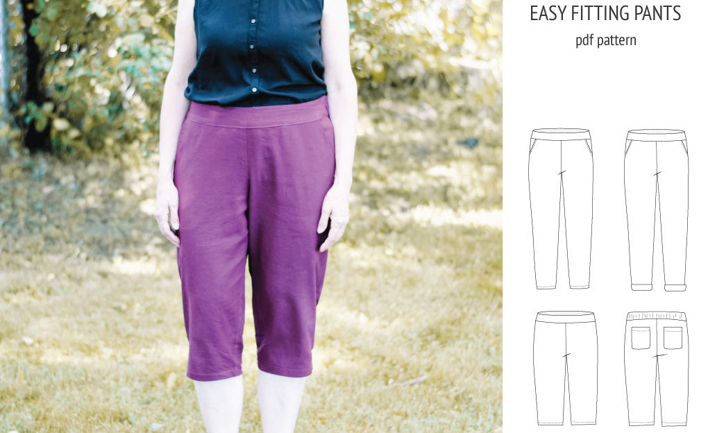Poppy easy fitting pants for woven fabrics (PDF)