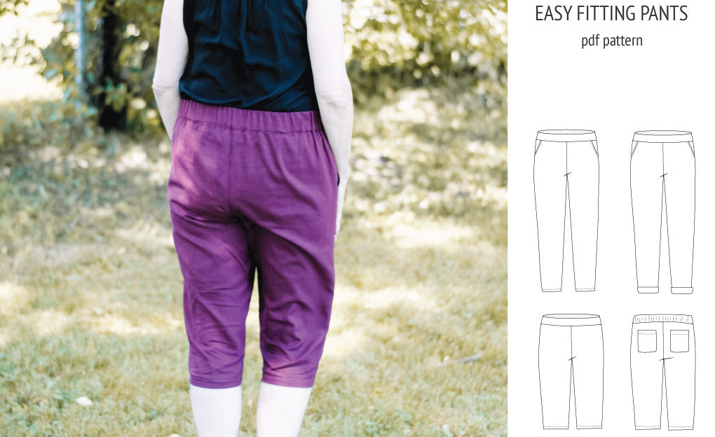 Poppy easy fitting pants for woven fabrics (PDF)