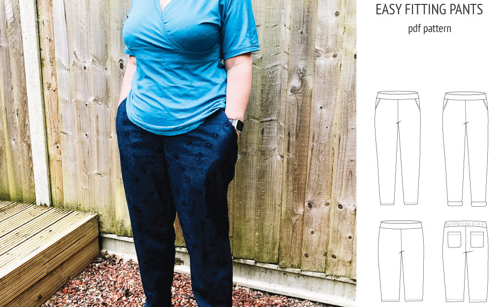 Poppy easy fitting pants for woven fabrics (PDF)