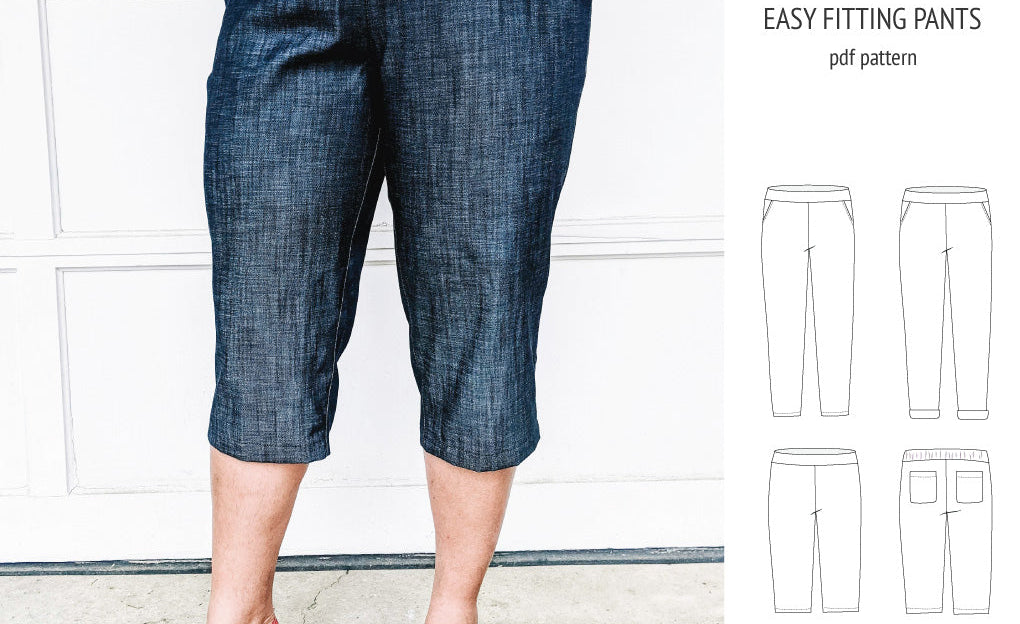 Poppy easy fitting pants for woven fabrics (PDF)
