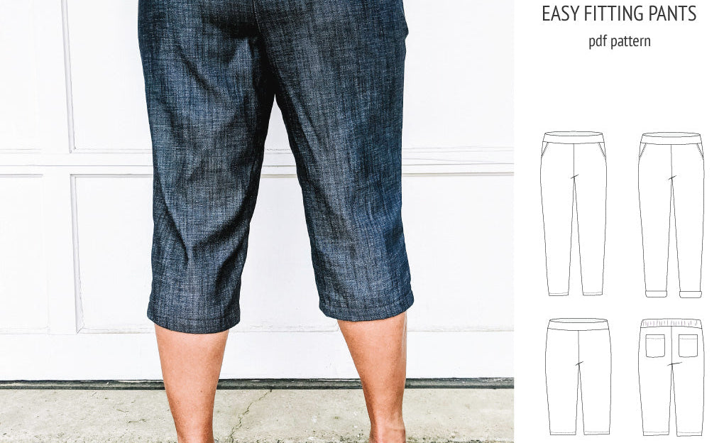 Poppy easy fitting pants for woven fabrics (PDF)