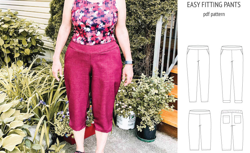 Poppy easy fitting pants for woven fabrics (PDF)