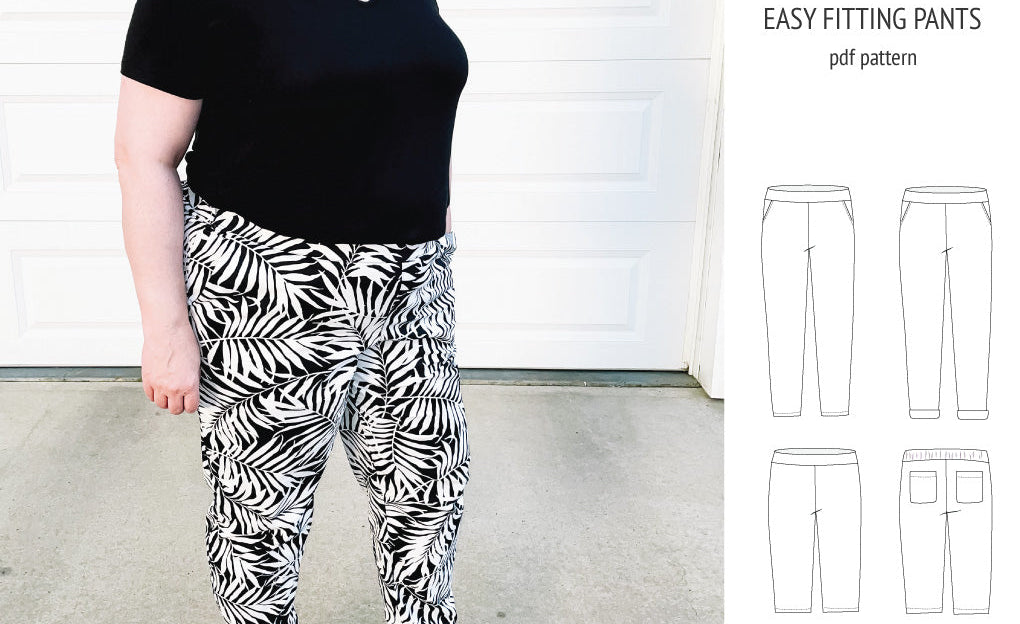 Poppy easy fitting pants for woven fabrics (PDF)
