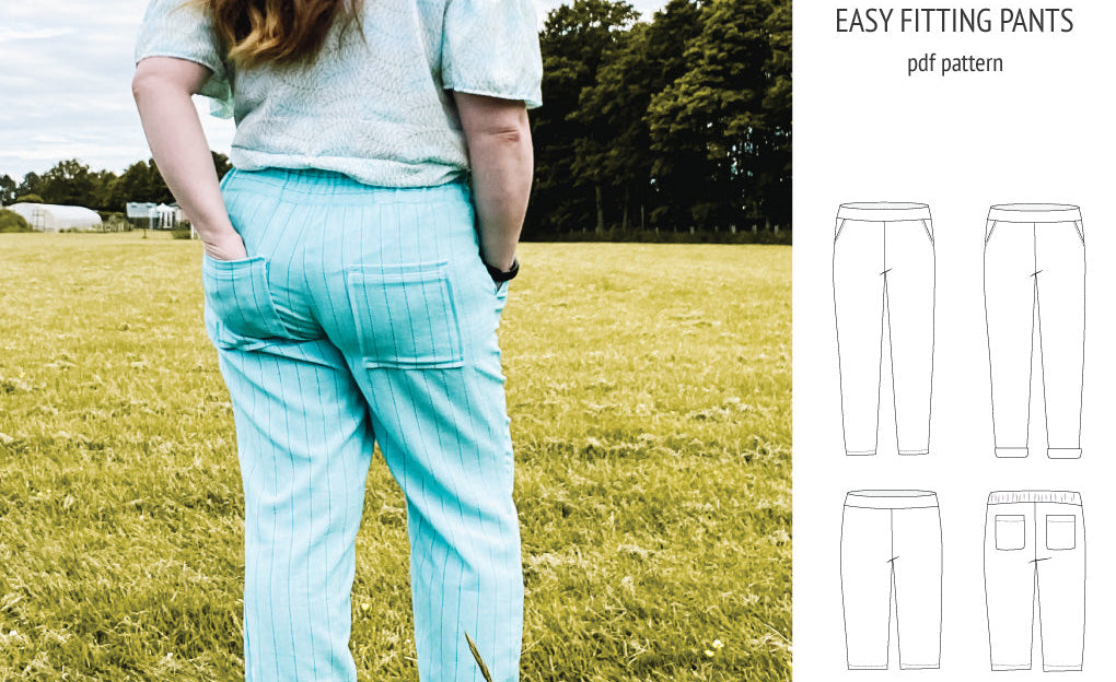 Poppy easy fitting pants for woven fabrics (PDF)