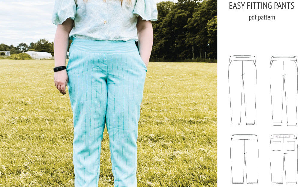Poppy easy fitting pants for woven fabrics (PDF)