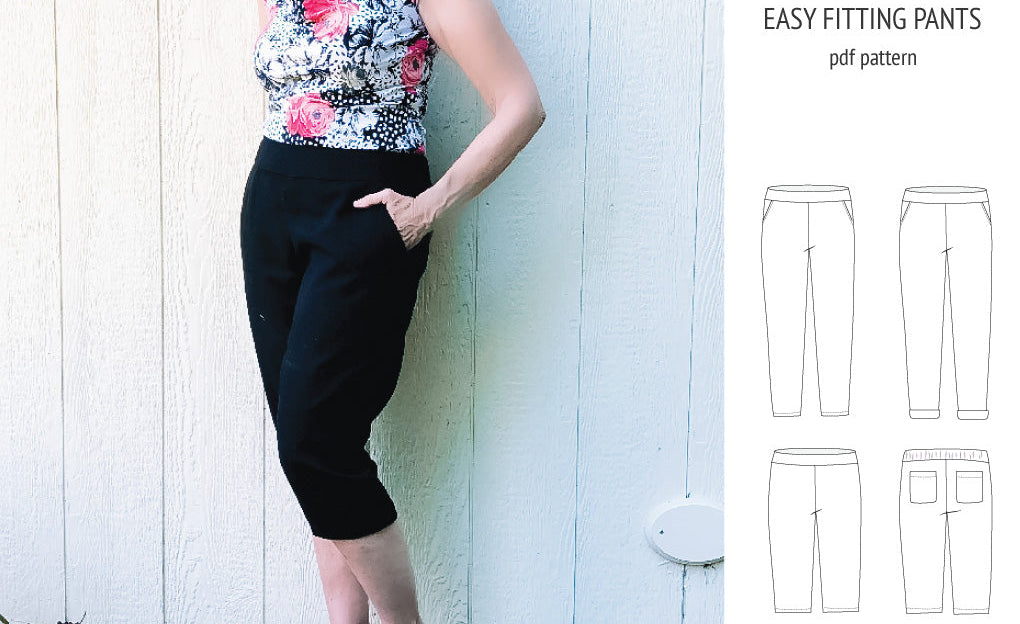 Poppy easy fitting pants for woven fabrics (PDF)