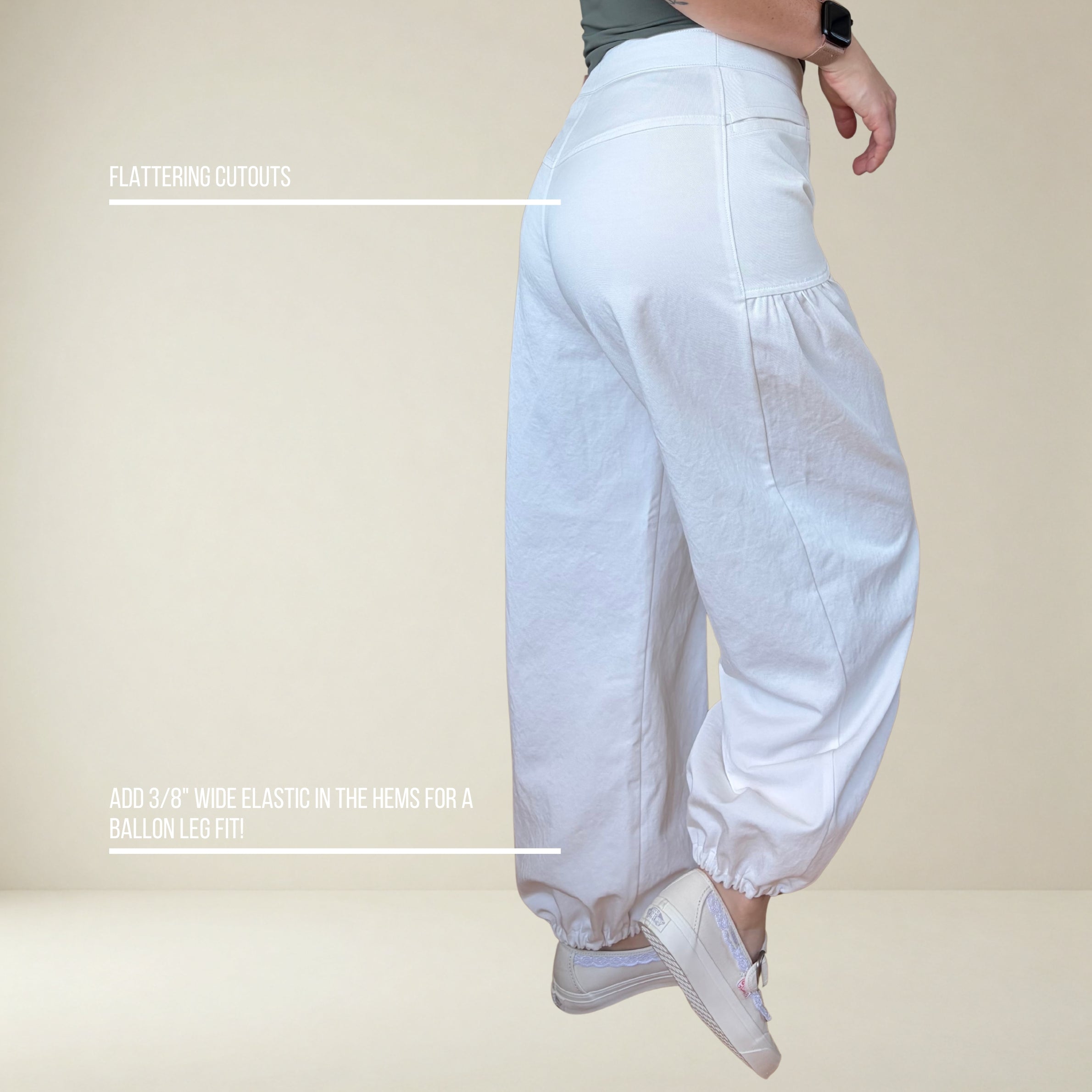 PT002 - Pantalon jambe larges à poches froncées