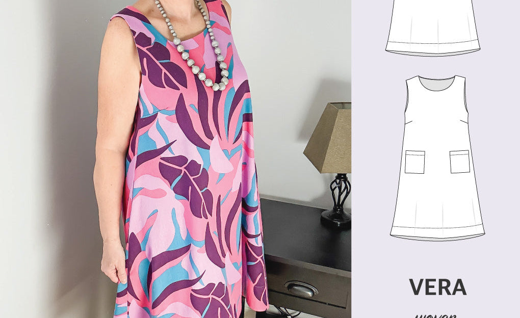 Vera A-line woven dress with pockets (PDF)