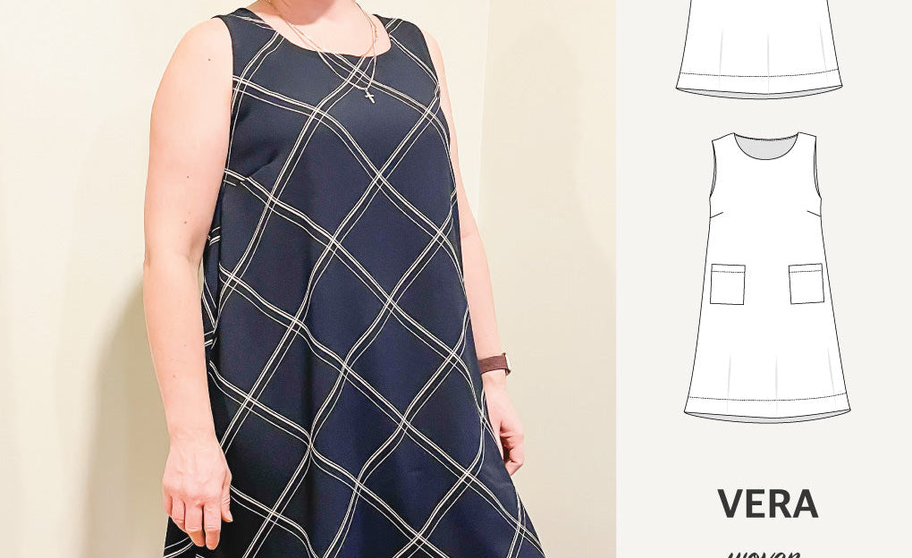 Vera A-line woven dress with pockets (PDF)