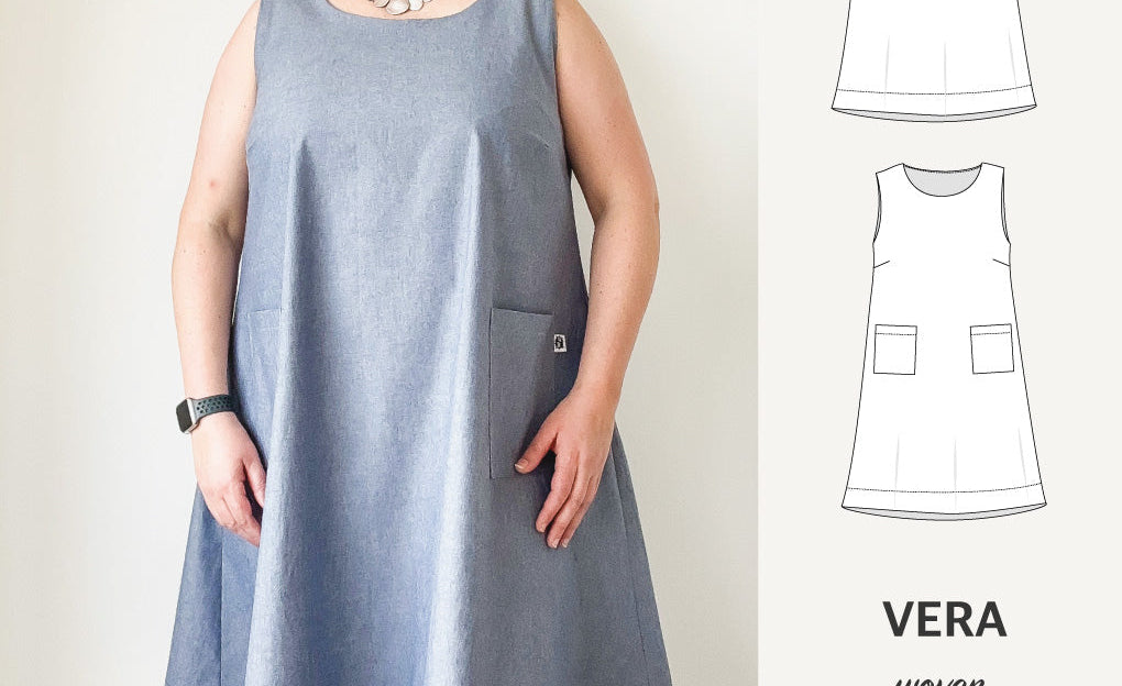 Vera A-line woven dress with pockets (PDF)