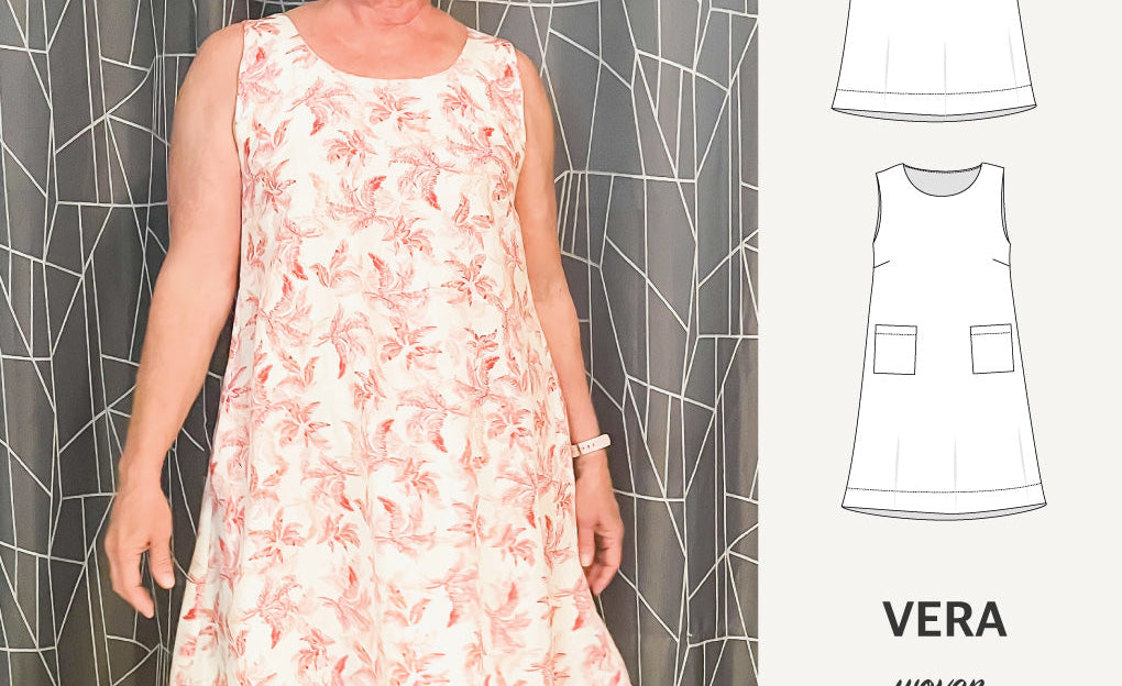 Vera A-line woven dress with pockets (PDF)